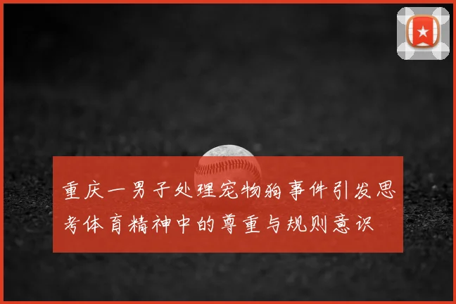 重庆一男子处理宠物狗事件引发思考体育精神中的尊重与规则意识